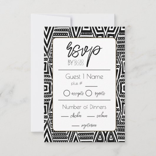 Afro-Amerikaanse bruiloft RSVP Kaartje (Voorkant)