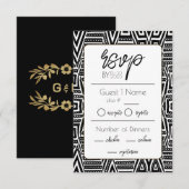 Afro-Amerikaanse bruiloft RSVP Kaartje (Voorkant / Achterkant)