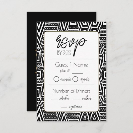 Afro-Amerikaanse bruiloft RSVP Kaartje (Voorkant / Achterkant)