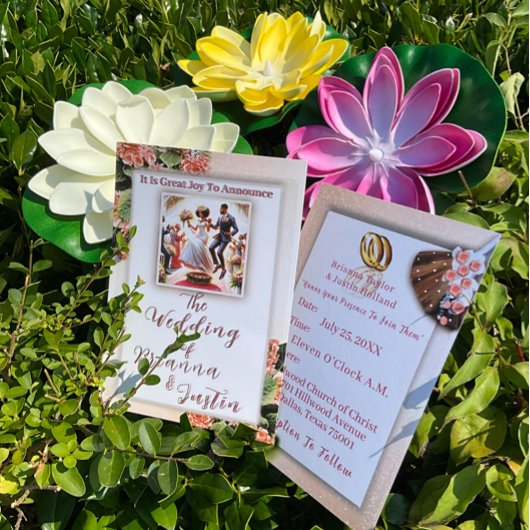 Afro-Amerikaanse bruiloft voorouder traditie Folie Uitnodiging