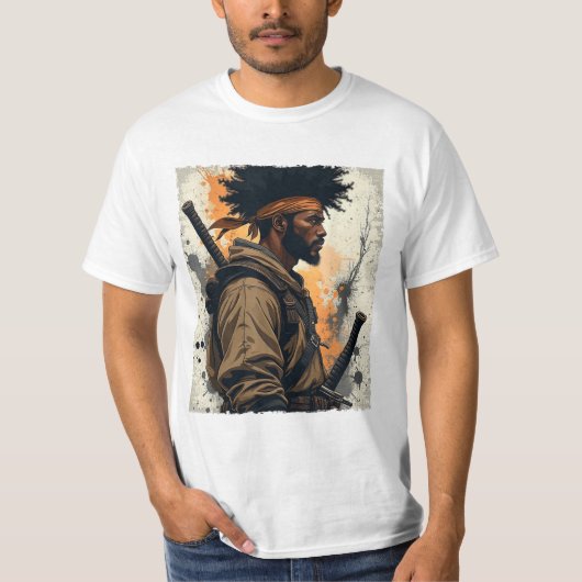 Afro-Amerikaanse bushido krijger Kata T-shirt (Voorkant)