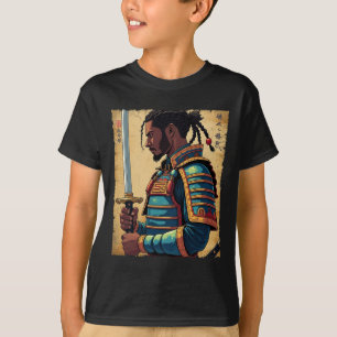 Afro-Amerikaanse bushido warr Afro- samoerai T-shirt