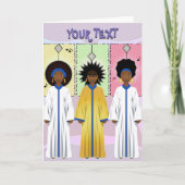 Afro-Amerikaanse Carolers Zangers Kerst Chor Feestdagen Kaart (Voorkant)