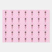 Afro-Amerikaanse cheerleader aangepaste roze verja Inpakpapier Vel (Voorkant 3)