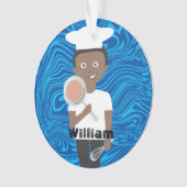 Afro-Amerikaanse chef-kok koekenpan gepersonalisee Ornament (voorkant)