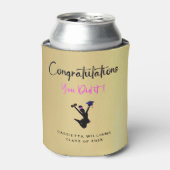 Afro-Amerikaanse Congrats Gold Graduation Party Blikjeskoeler (Blikje Voorkant)