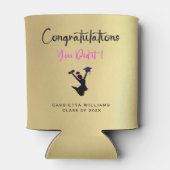 Afro-Amerikaanse Congrats Gold Graduation Party Blikjeskoeler (Achterkant)