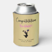 Afro-Amerikaanse Congrats Gold Graduation Party Blikjeskoeler (Blikje Achterkant)