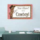 Afro-Amerikaanse Cowboy Baby shower Spandoek (Beurs)