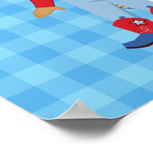 Afro-Amerikaanse cowboy Western verjaardagsfeest Poster (Hoek)