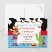 Afro-Amerikaanse Cowboy Western Verjaardagsfeestje Briefkaart (Voorkant / Achterkant)