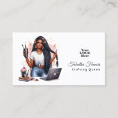 Afro-Amerikaanse Crafting Queen Artistic Power Visitekaartje (Voorkant)