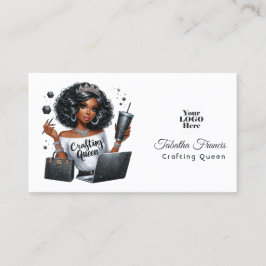 Afro-Amerikaanse Crafting Queen Empowerment Art Visitekaartje