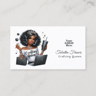 Afro-Amerikaanse Crafting Queen Empowerment Art Visitekaartje