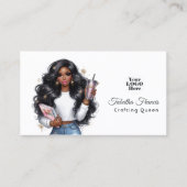 Afro-Amerikaanse Crafting Queen Empowerment Art Visitekaartje (Voorkant)