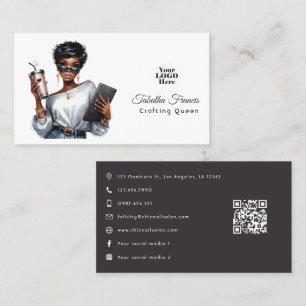 Afro-Amerikaanse Crafting Queen Empowerment Art Visitekaartje