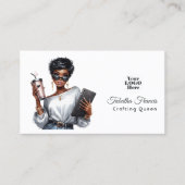 Afro-Amerikaanse Crafting Queen Empowerment Art Visitekaartje (Voorkant)