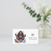 Afro-Amerikaanse Crafting Queen Empowerment Art Visitekaartje (Staand voorkant)