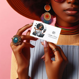 Afro-Amerikaanse Crafting Queen Empowerment Art Visitekaartje