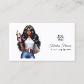 Afro-Amerikaanse Crafting Queen Empowerment Art Visitekaartje (Voorkant)