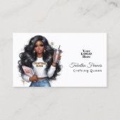 Afro-Amerikaanse Crafting Queen Empowerment Design Visitekaartje (Voorkant)