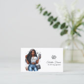 Afro-Amerikaanse Crafting Queen Empowerment Design Visitekaartje (Staand voorkant)