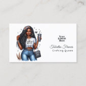 Afro-Amerikaanse Crafting Queen Empowerment Design Visitekaartje (Voorkant)