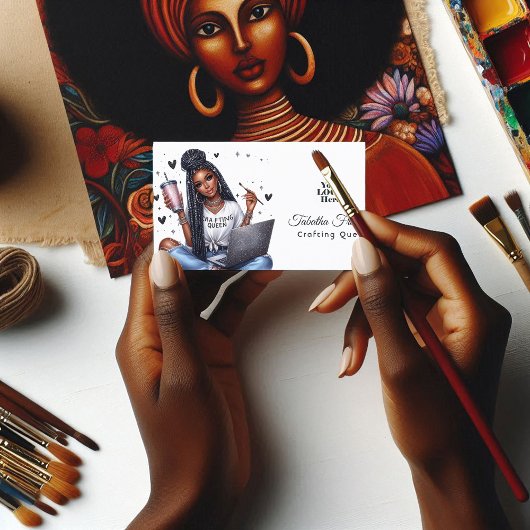 Afro-Amerikaanse Crafting Queen Inspirerend Visitekaartje