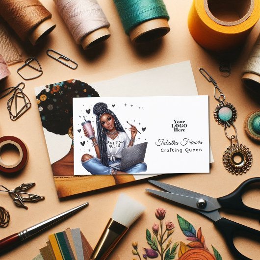 Afro-Amerikaanse Crafting Queen Inspirerend Visitekaartje