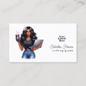 Afro-Amerikaanse Crafting Queen Inspirerend Visitekaartje (Voorkant)