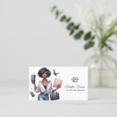 Afro-Amerikaanse Crafting Queen Inspirerend Visitekaartje (Staand voorkant)