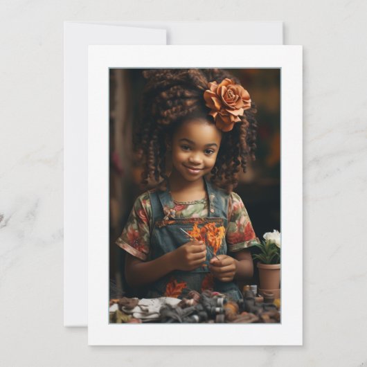 Afro-Amerikaanse Crafting-Thema Verjaardagsfeest Kaart (Achterkant)