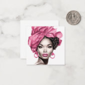 Afro-Amerikaanse dame met roze highlights Notitiekaartje (Voorkant / Achterkant in situ)
