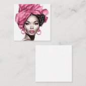 Afro-Amerikaanse dame met roze highlights Notitiekaartje (Voorkant / Achterkant)