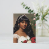 Afro-Amerikaanse Debutante Rozen Kunst Briefkaart (Staand voorkant)