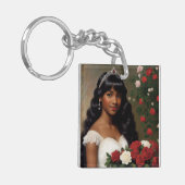 Afro-Amerikaanse Debutante Rozen Kunst Sleutelhanger (Voorkant Links)