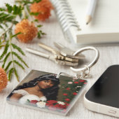 Afro-Amerikaanse Debutante Rozen Kunst Sleutelhanger (Voorkant Rechts)