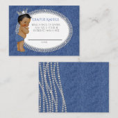 Afro-Amerikaanse Denim & Diamonds Luier Raffle Informatiekaartje (Voorkant / Achterkant)