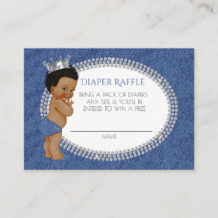 Afro-Amerikaanse Denim & Diamonds Luier Raffle Informatiekaartje