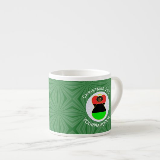Afro-Amerikaanse Diaspora Kerstengel Espresso Kop (Voorkant rechts)