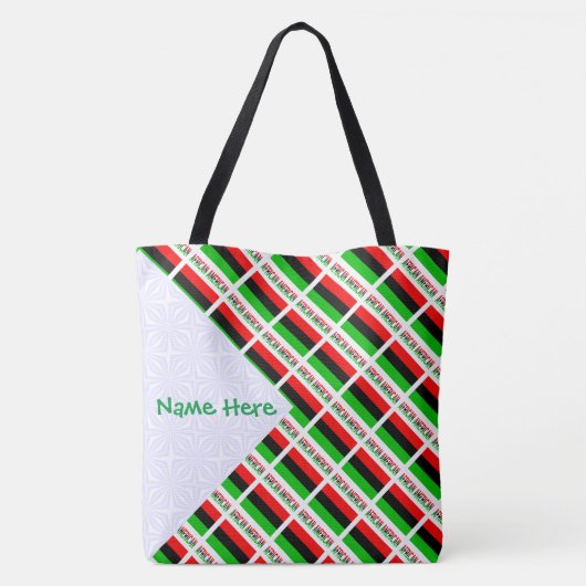 Afro-Amerikaanse diaspora vlag betegelde groene pe Tote Bag (Achterkant)