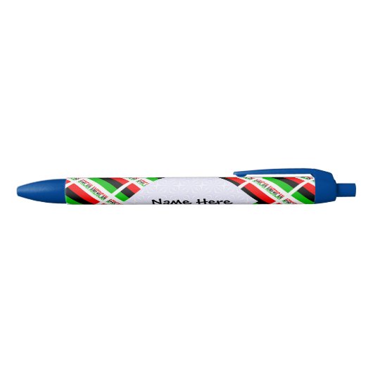 Afro-Amerikaanse diaspora vlag gepersonaliseerd Zwarte Inkt Pen (Bovenkant)