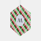 Afro-Amerikaanse Diaspora Vlag Getegeld Beginlette Glas Ornament (Voorkant links)