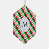 Afro-Amerikaanse Diaspora Vlag Getegeld Beginlette Glas Ornament (Voorkant Rechts)