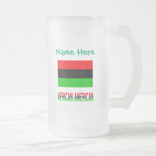 Afro-Amerikaanse Diaspora Vlag Groen Gepersonalise Matglas Bierpul