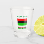 Afro-Amerikaanse diaspora vlag groen gepersonalise Shot Glas (Voorkant)