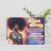 Afro-Amerikaanse Disco Divar 70s Disco Uitnodiging (Staand voorkant)