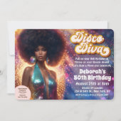 Afro-Amerikaanse Disco Divar 70s Disco Uitnodiging (Voorkant)