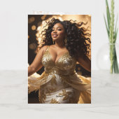 Afro-Amerikaanse Diva: Glamour kerstvakantie Kaart (Achterkant)