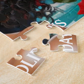 Afro-Amerikaanse Diva Kerst Holly Illustratie Legpuzzel (Zijkant)